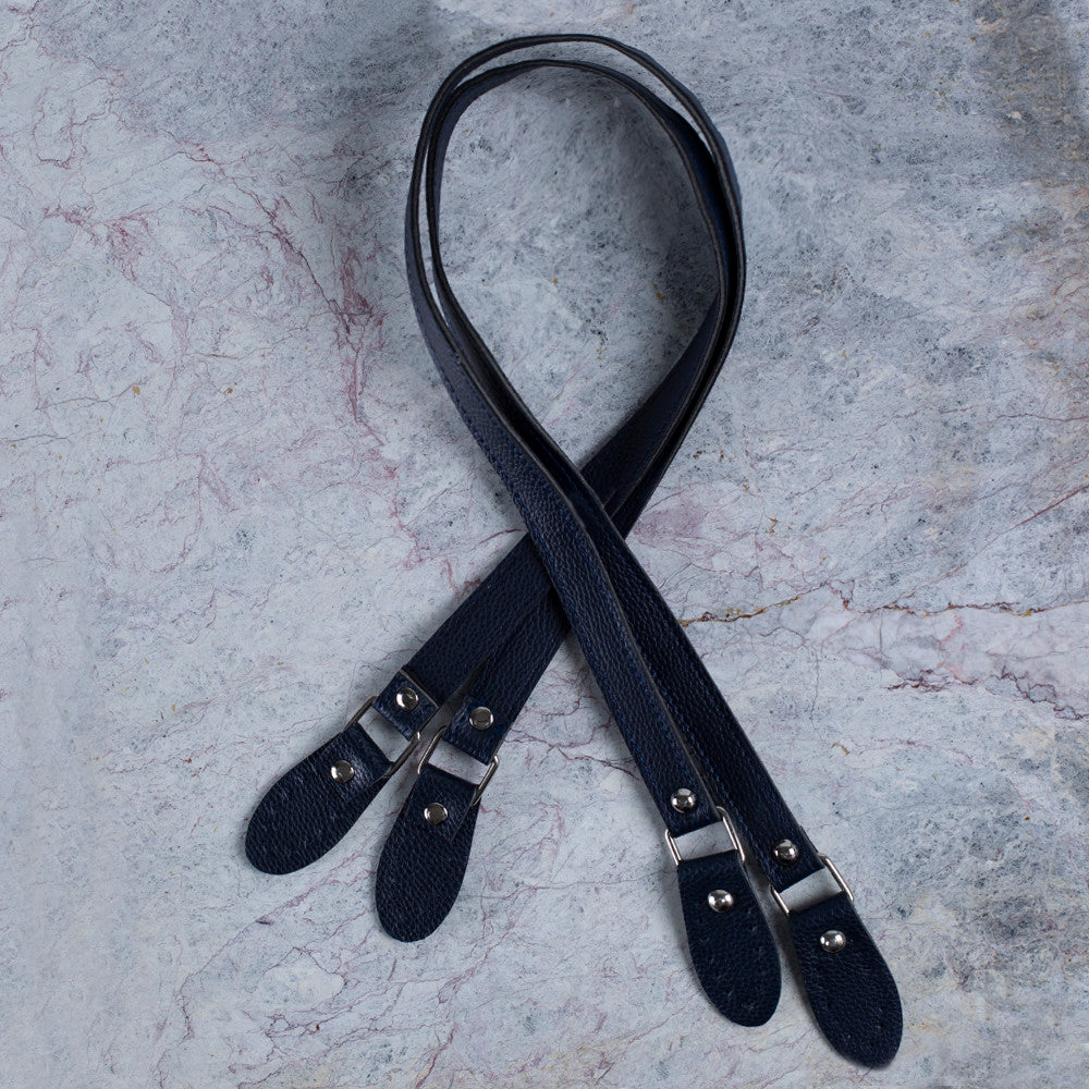 Loren Deri Çanta Sapı Çiftli Lacivert